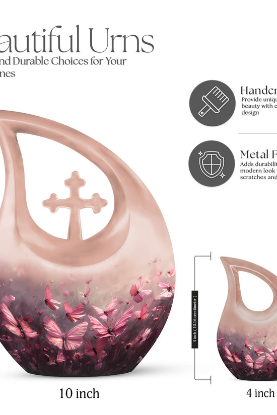 Pink Butterfly Urns For Ashes - Small Urns Women