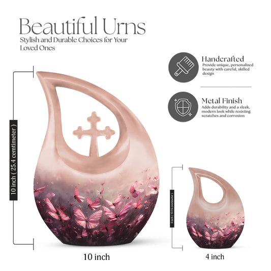 Pink Butterfly Urns For Ashes - Small Urns Women