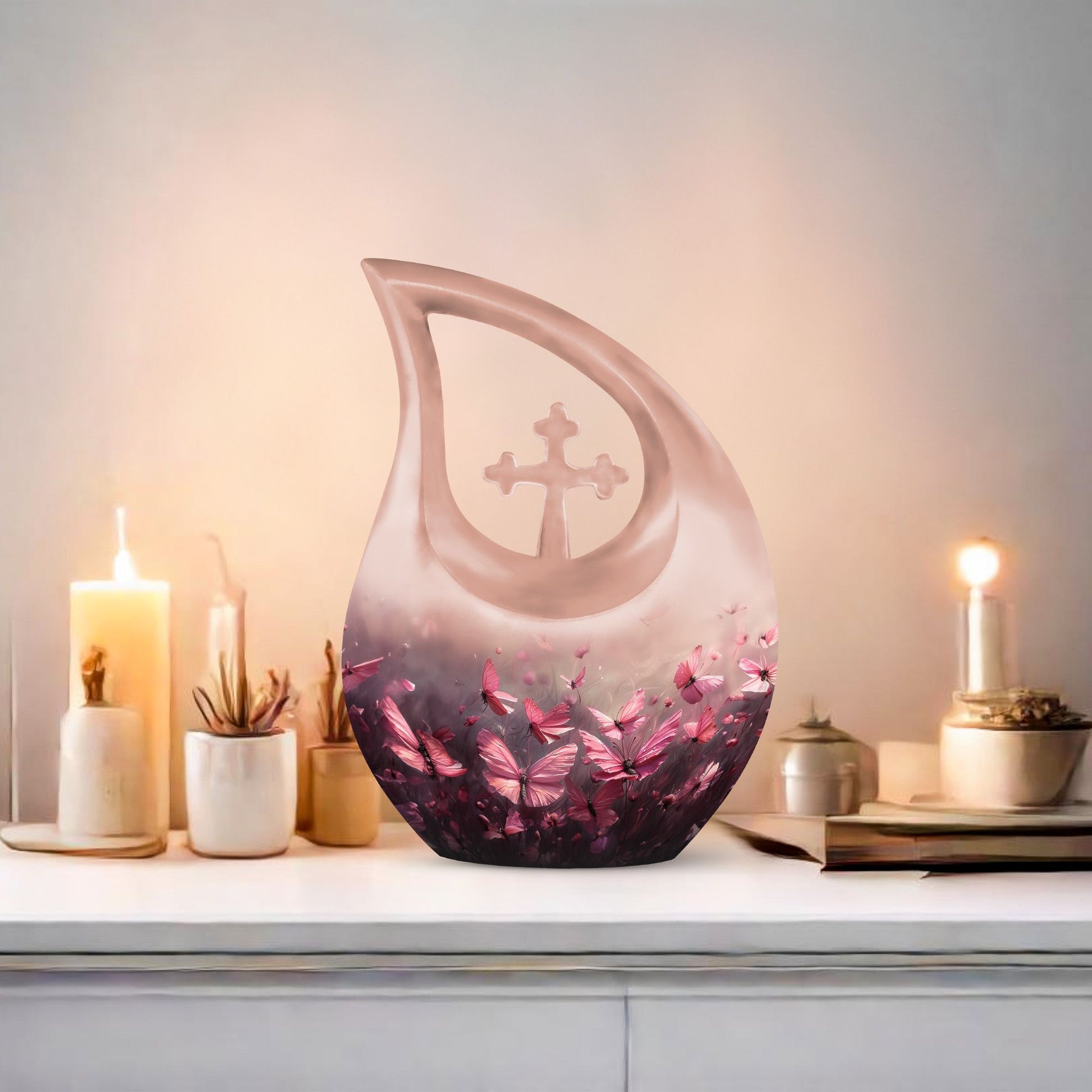 Pink Butterfly Urns For Ashes - Small Urns Women