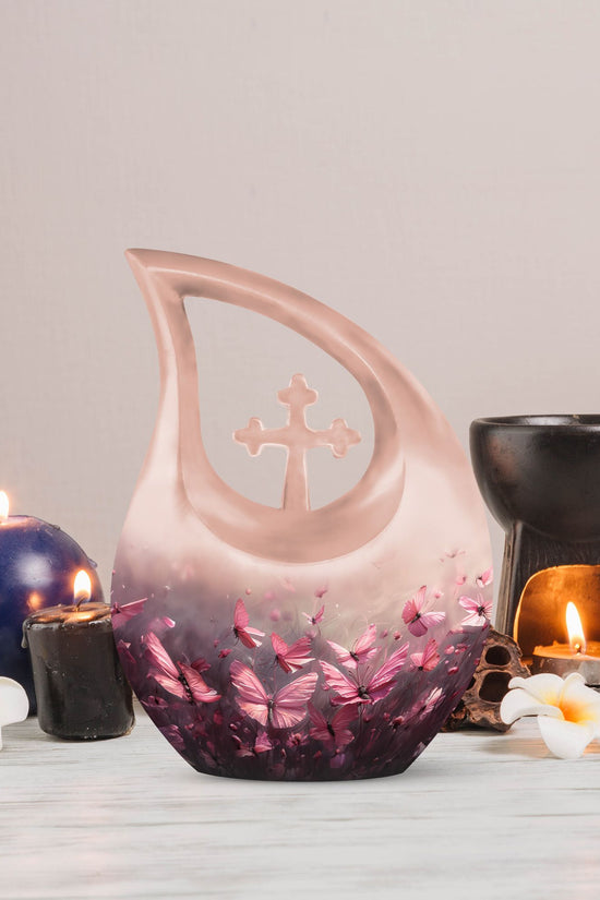 Pink Butterfly Urns For Ashes - Small Urns Women