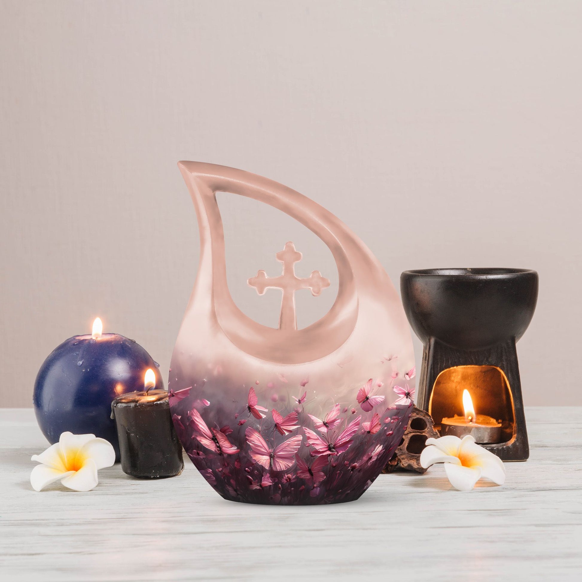 Pink Butterfly Urns For Ashes - Small Urns Women