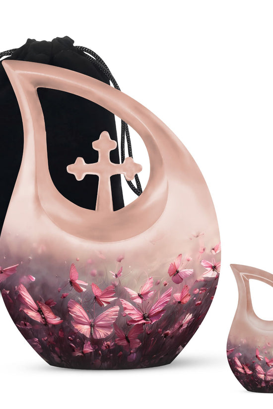Pink Butterfly Urns For Ashes - Small Urns Women