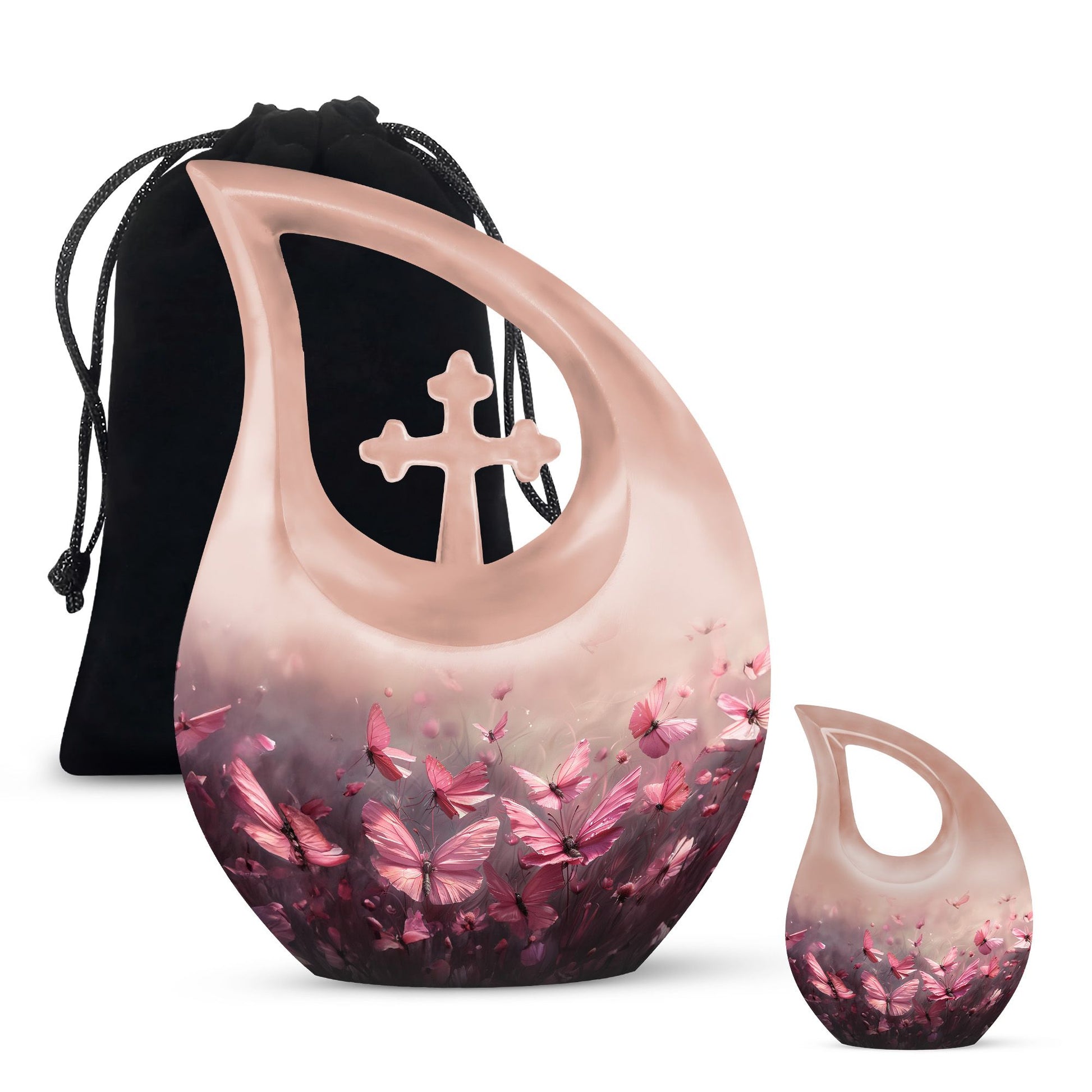 Pink Butterfly Urns For Ashes - Small Urns Women