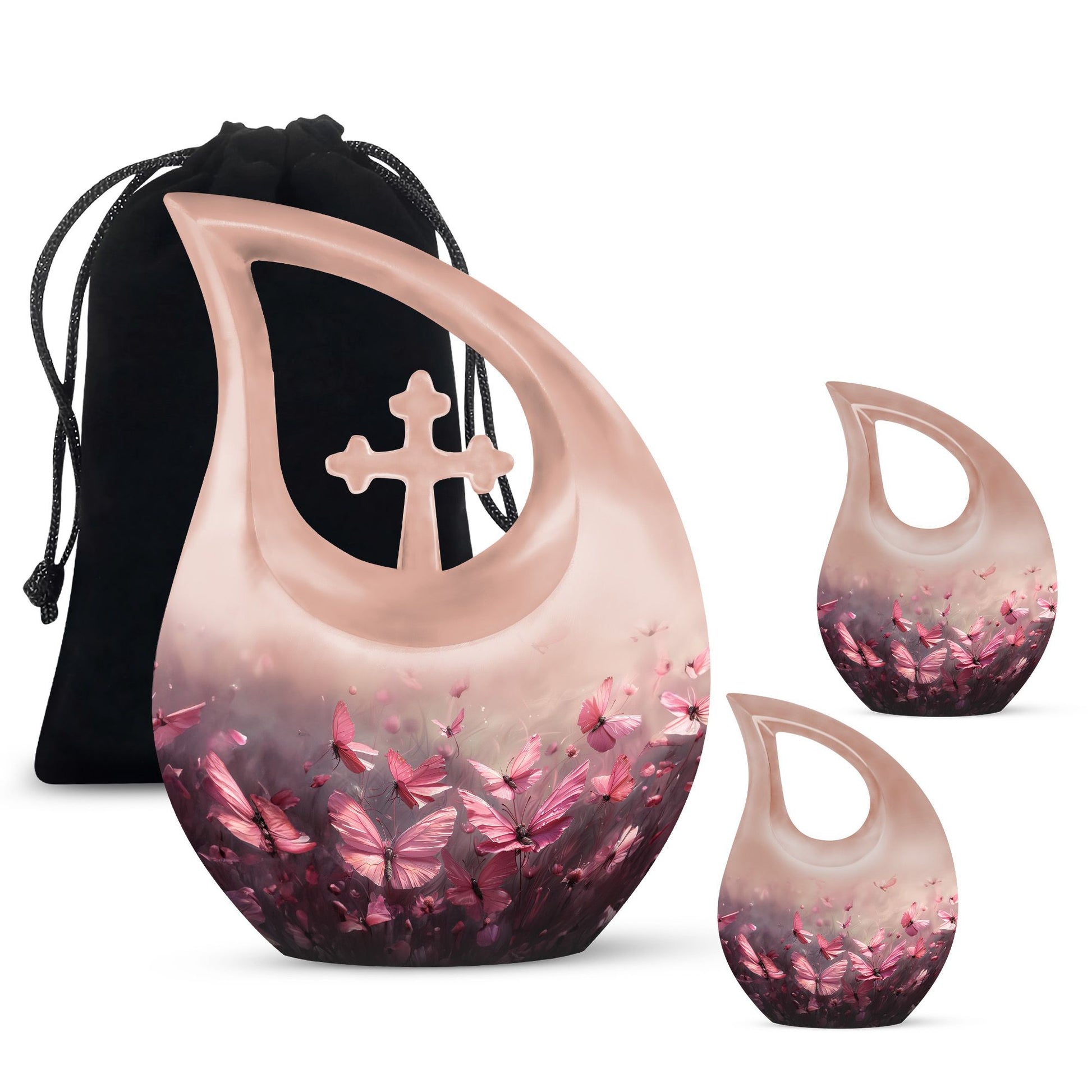 Pink Butterfly Urns For Ashes - Small Urns Women