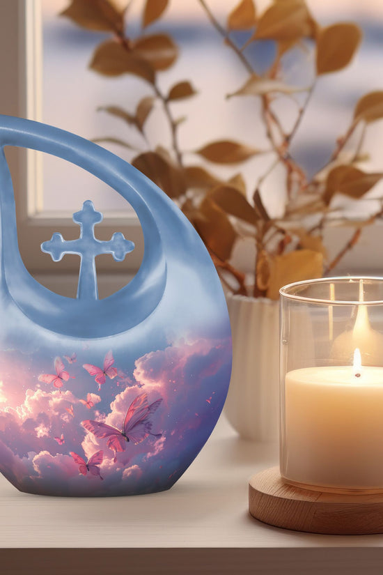 Pink Butterfly Urns For Ashes - Ashes Keepsake Women