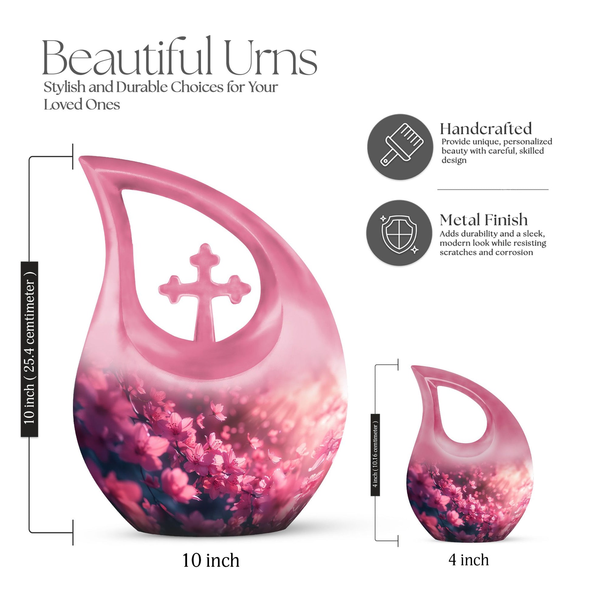 Pink Butterfly Urns For Ashes - Beautiful Urns Women