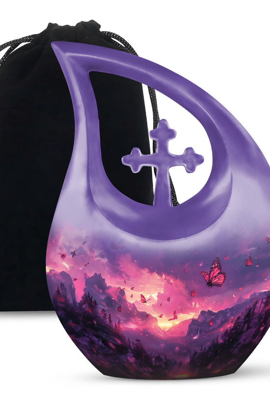 Pink Butterfly Urns For Ashes - Adult Urns Women