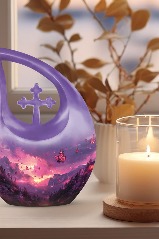 Pink Butterfly Urns For Ashes - Adult Urns Women