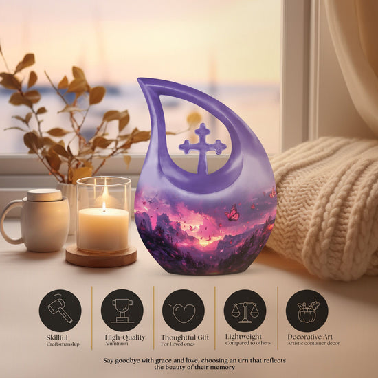 Pink Butterfly Urns For Ashes - Adult Urns Women