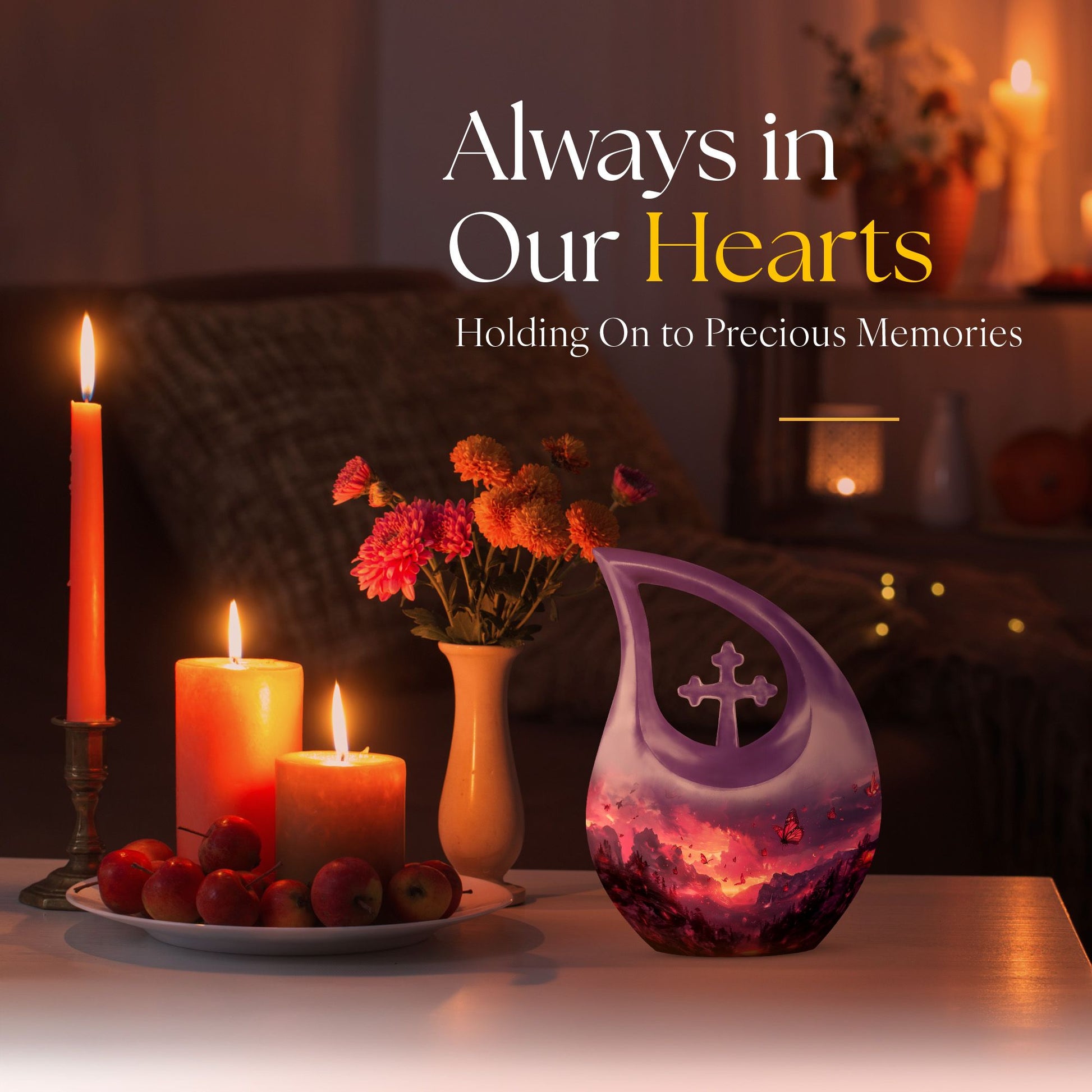 Pink Butterfly Urns For Ashes - Adult Urns Women