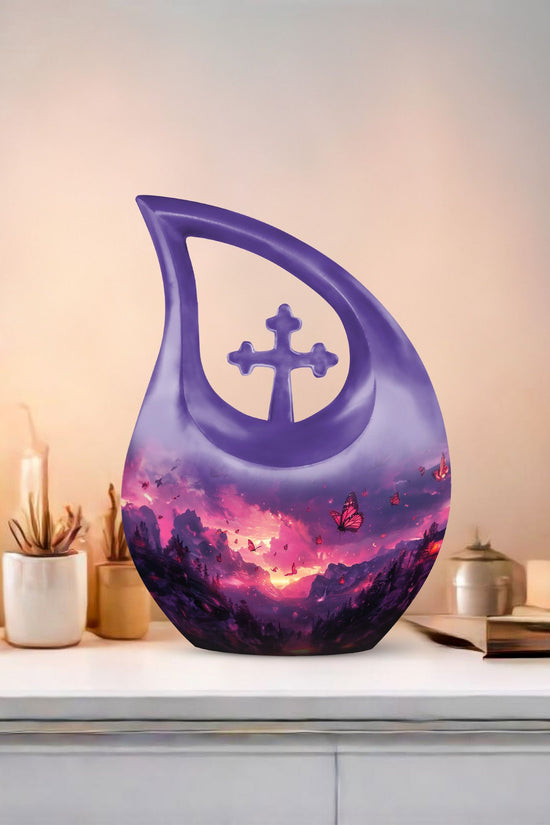 Pink Butterfly Urns For Ashes - Adult Urns Women
