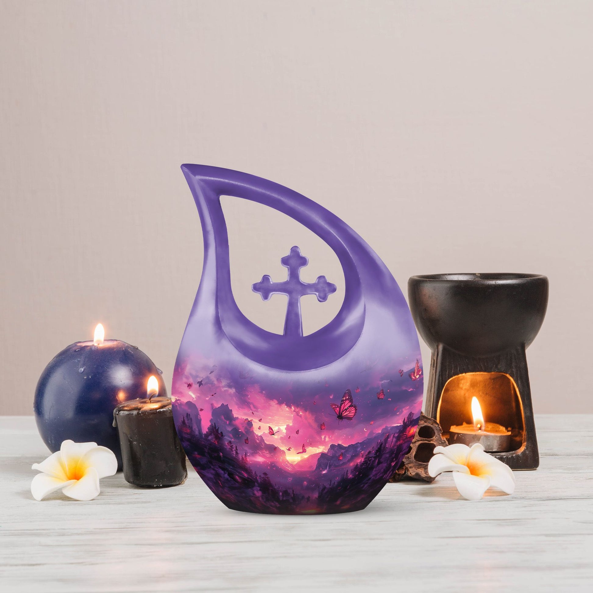 Pink Butterfly Urns For Ashes - Adult Urns Women