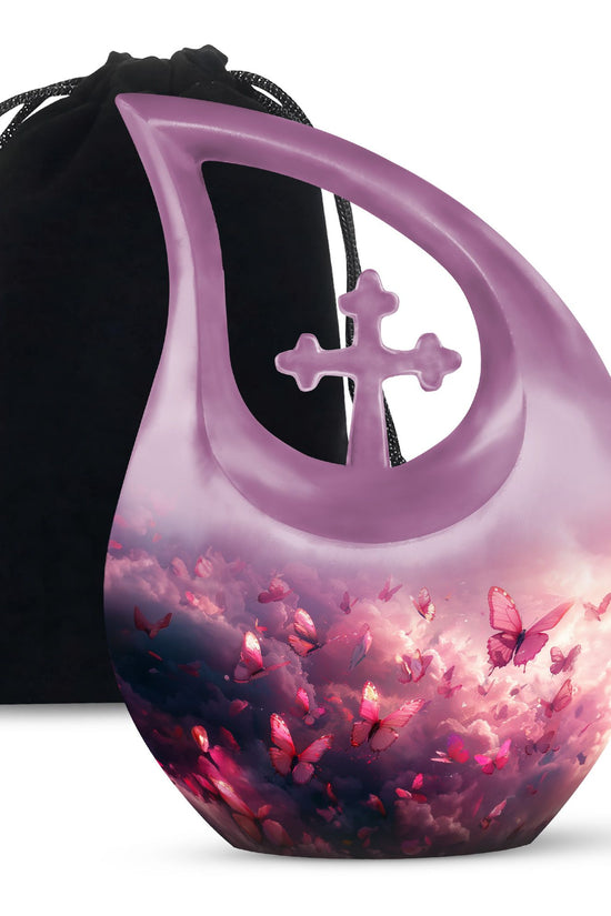 Pink Butterfly Urns For Ashes - Urns Women Human Ashes