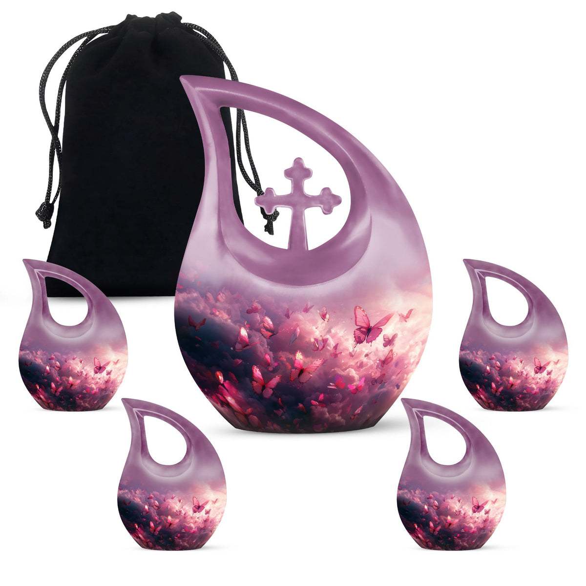 Pink Butterfly Urns For Ashes - Urns Women Human Ashes