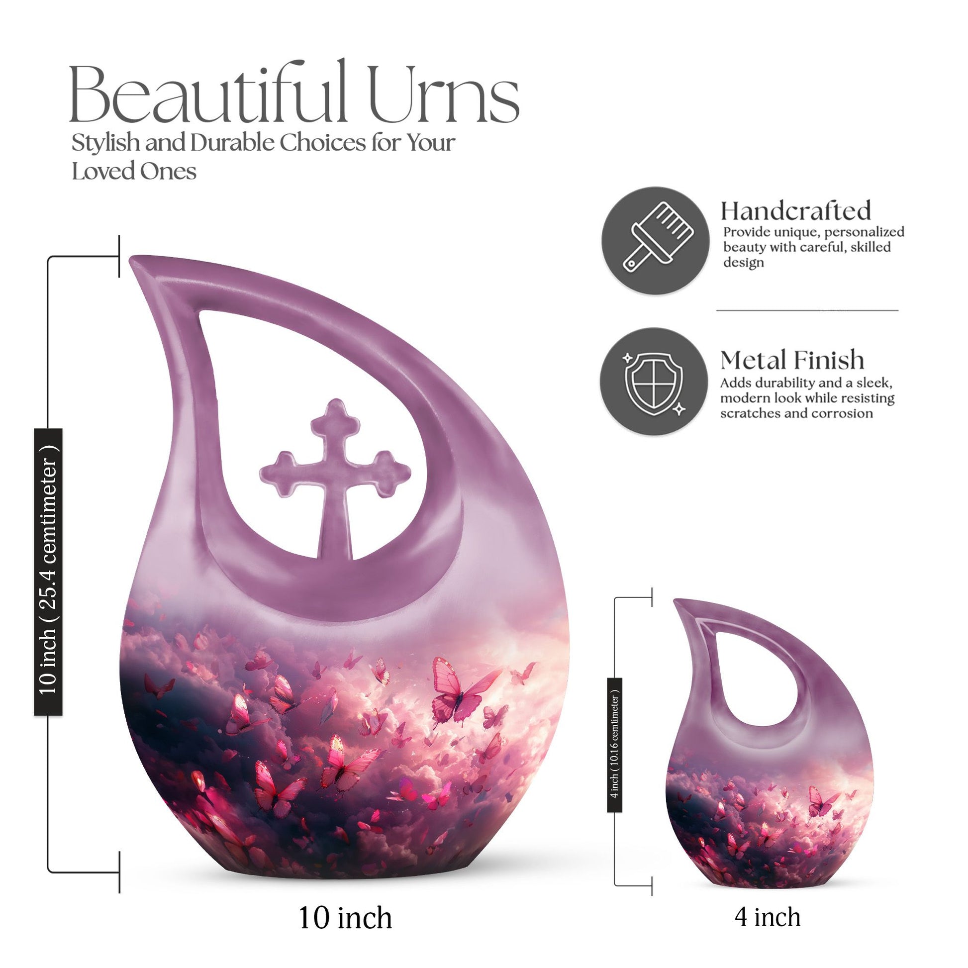 Pink Butterfly Urns For Ashes - Urns Women Human Ashes