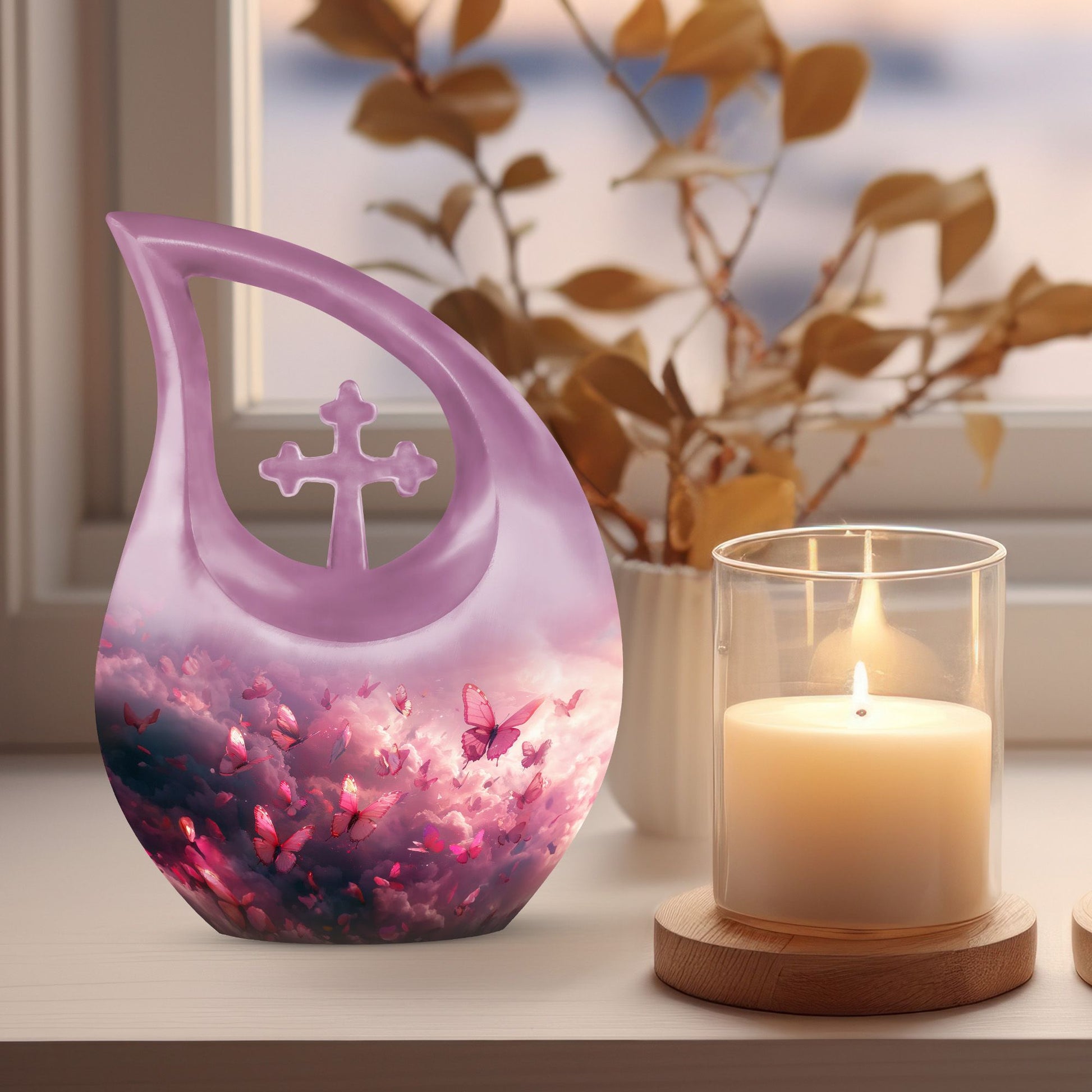 Pink Butterfly Urns For Ashes - Urns Women Human Ashes