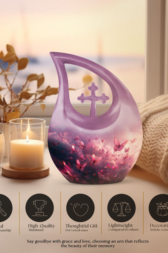 Pink Butterfly Urns For Ashes - Urns Women Human Ashes
