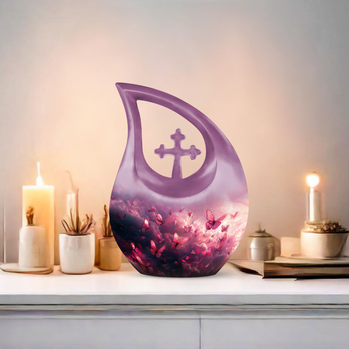 Pink Butterfly Urns For Ashes - Urns Women Human Ashes