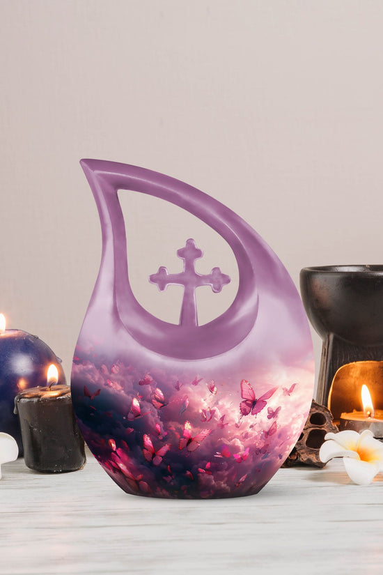 Pink Butterfly Urns For Ashes - Urns Women Human Ashes