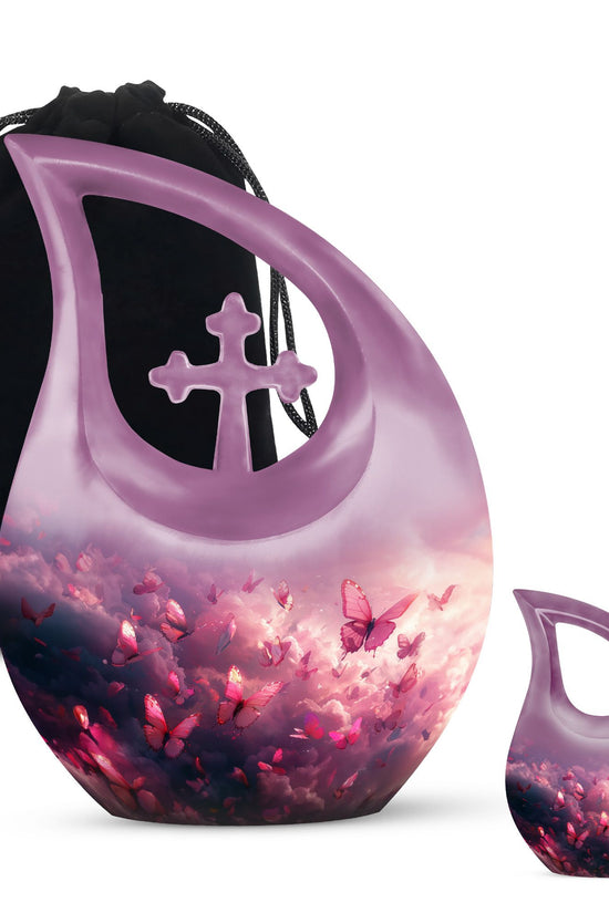 Pink Butterfly Urns For Ashes - Urns Women Human Ashes