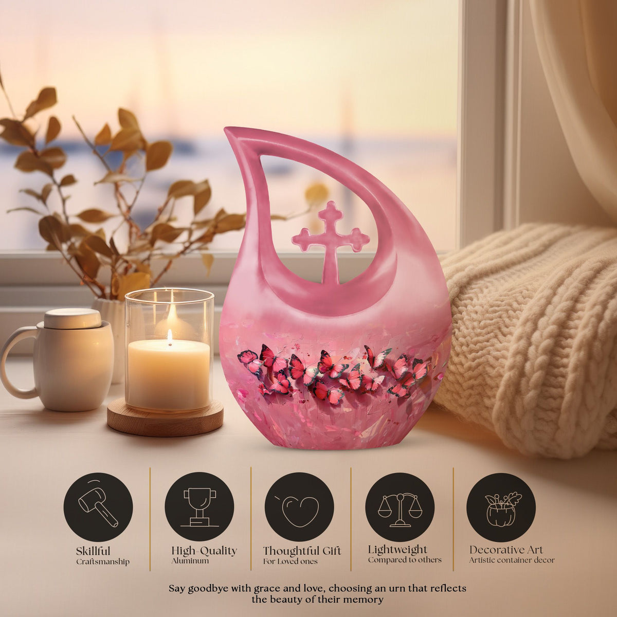 Pink Butterfly Urns For Ashes - Urn Ashes Men