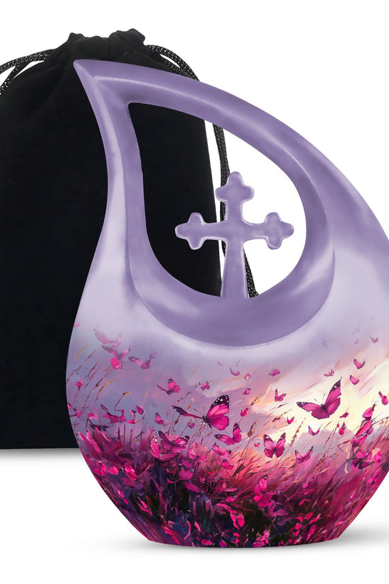 Pink Butterfly Urns For Ashes - Men Urns For Human Ashes
