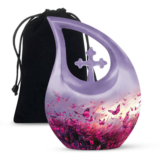 Pink Butterfly Urns For Ashes - Men Urns For Human Ashes