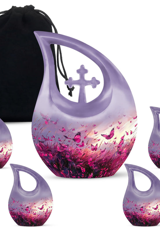 Pink Butterfly Urns For Ashes - Men Urns For Human Ashes