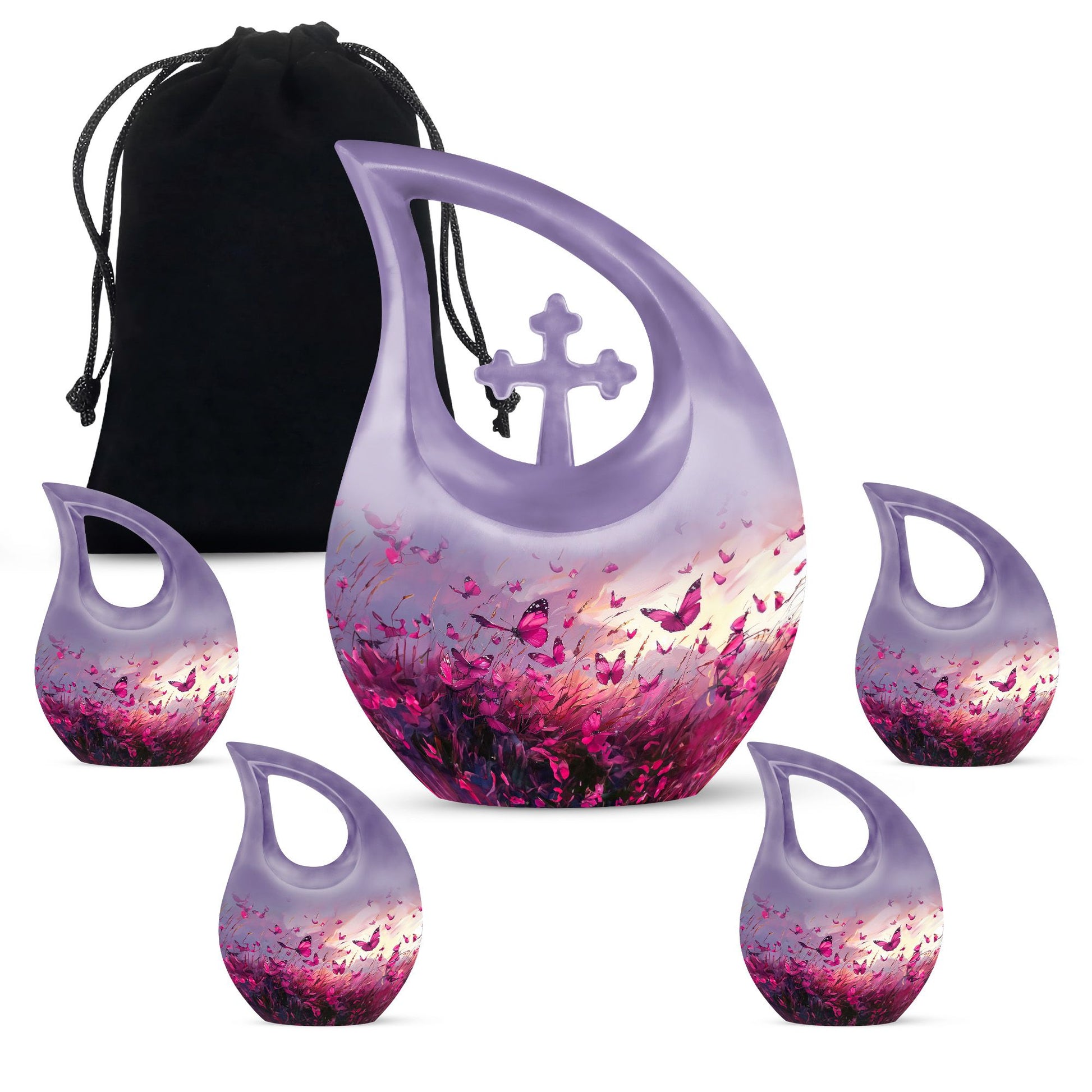 Pink Butterfly Urns For Ashes - Men Urns For Human Ashes