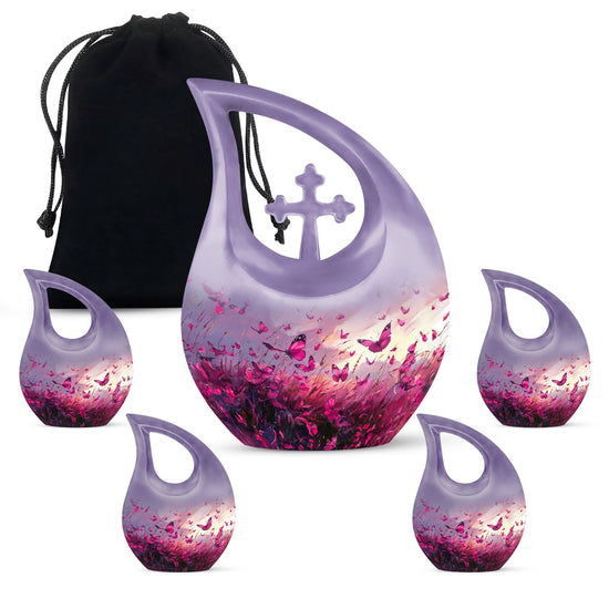 Pink Butterfly Urns For Ashes - Men Urns For Human Ashes