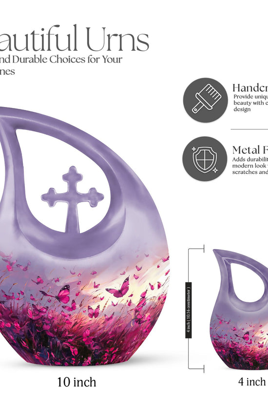 Pink Butterfly Urns For Ashes - Men Urns For Human Ashes