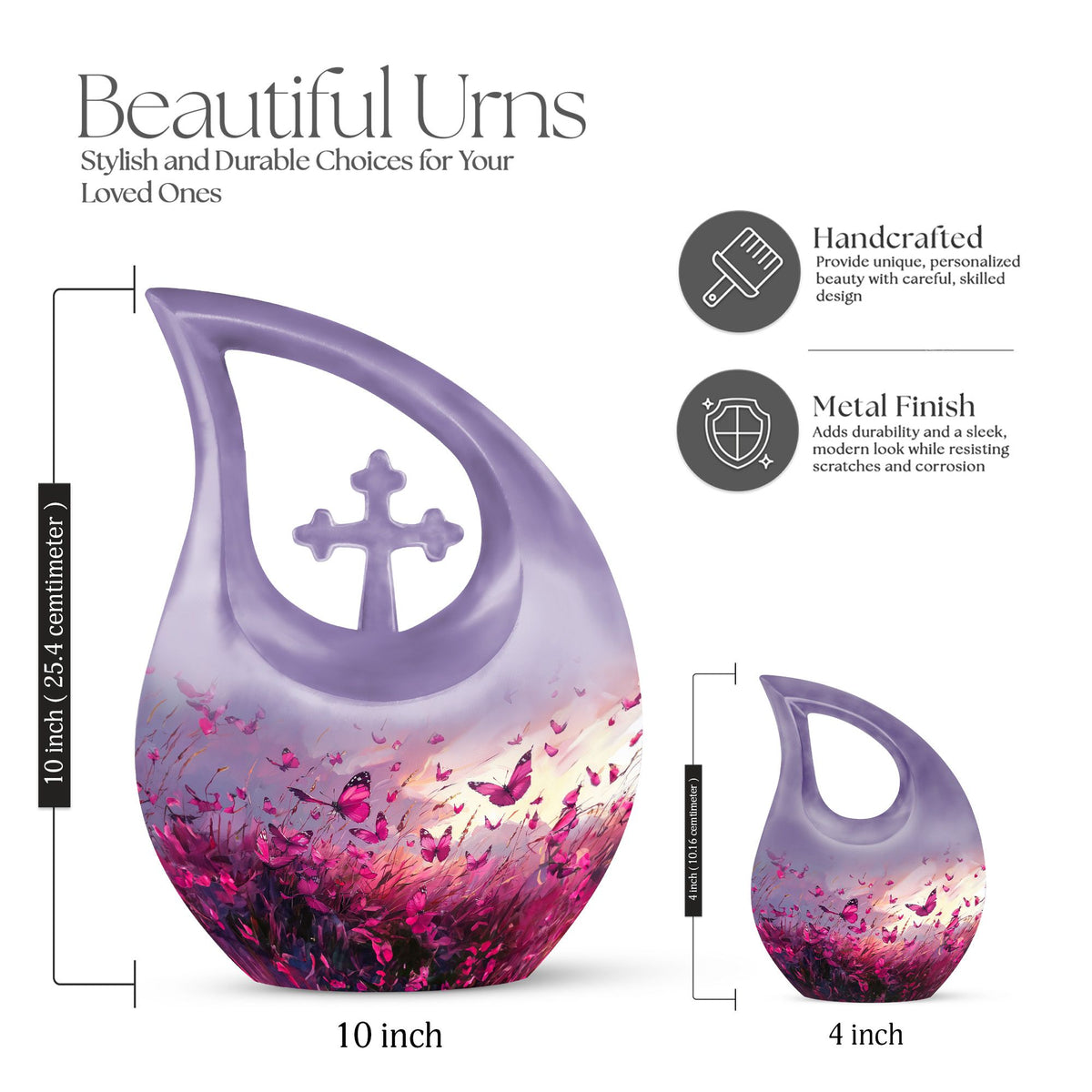 Pink Butterfly Urns For Ashes - Men Urns For Human Ashes