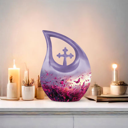 Pink Butterfly Urns For Ashes - Men Urns For Human Ashes