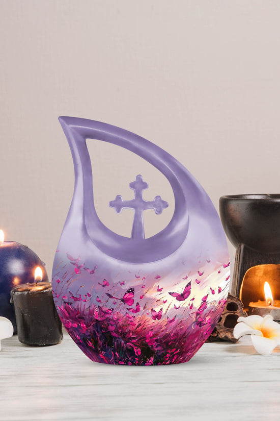 Pink Butterfly Urns For Ashes - Men Urns For Human Ashes