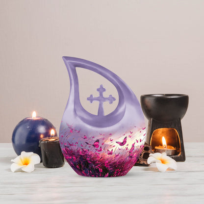 Pink Butterfly Urns For Ashes - Men Urns For Human Ashes