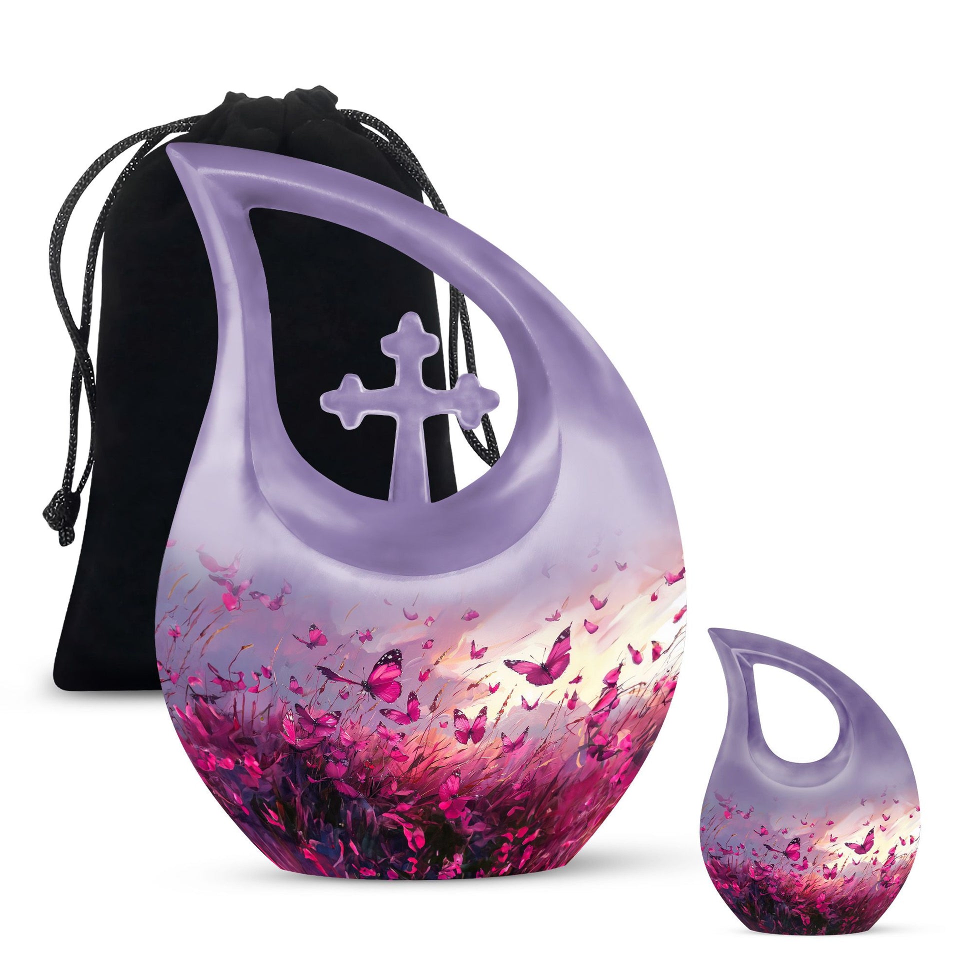 Pink Butterfly Urns For Ashes - Men Urns For Human Ashes
