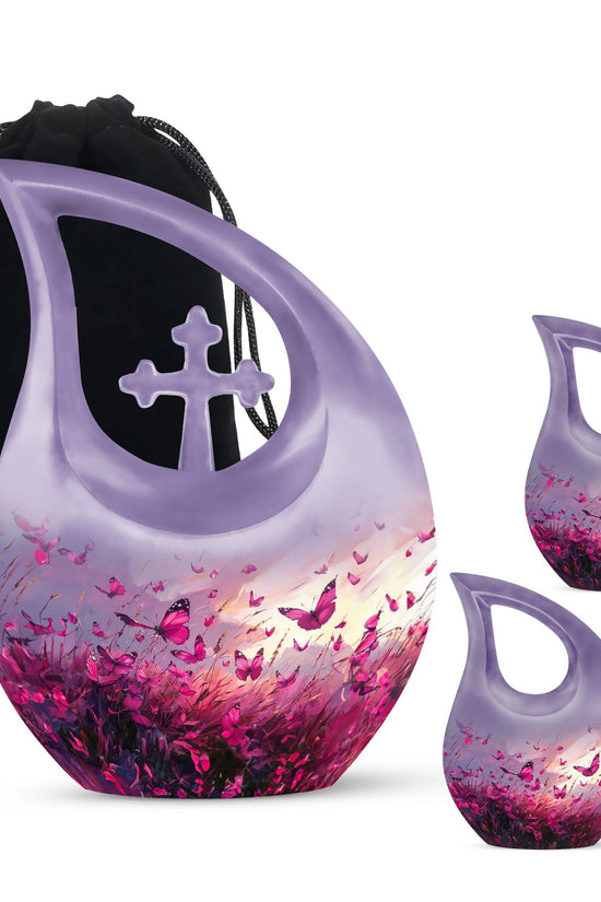 Pink Butterfly Urns For Ashes - Men Urns For Human Ashes