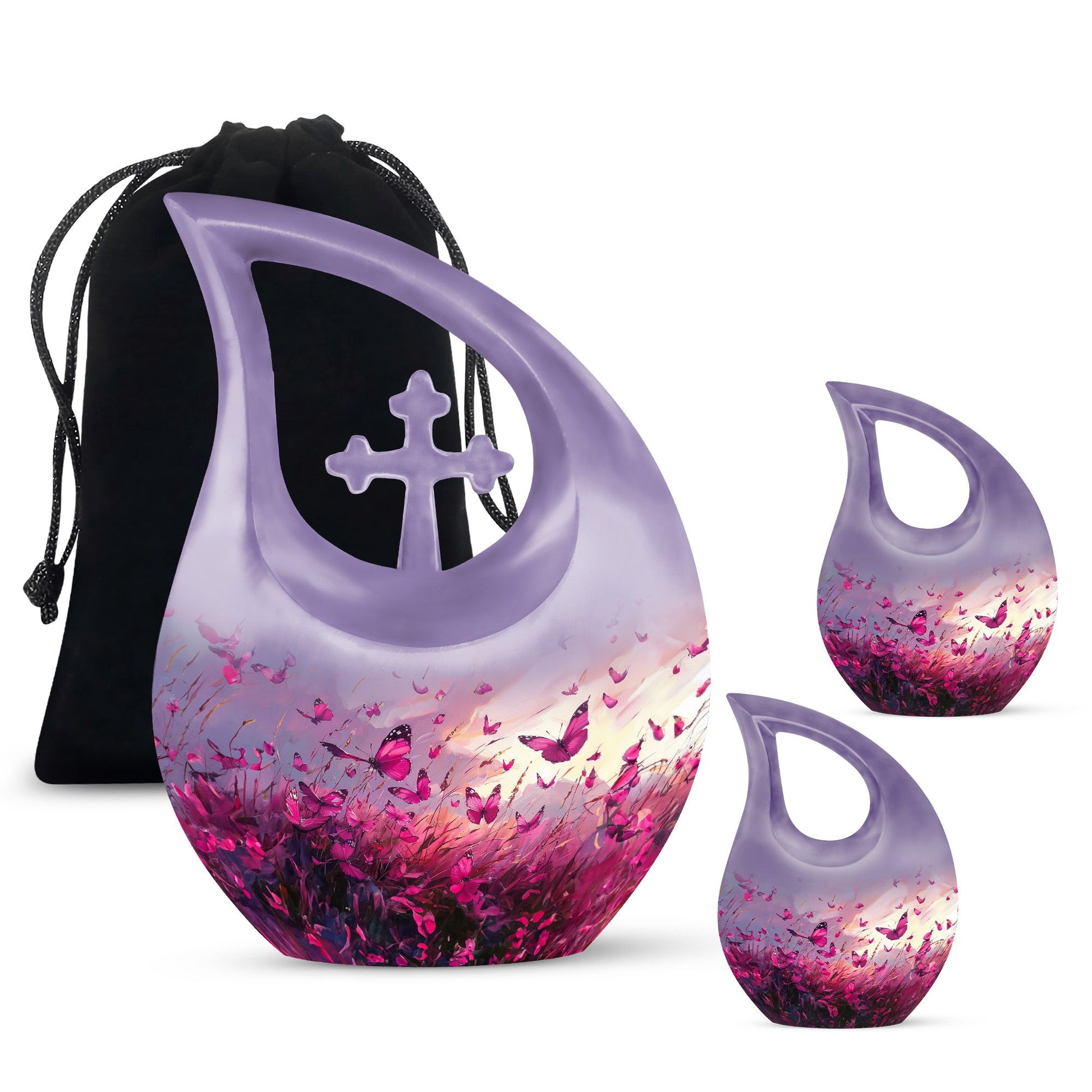Pink Butterfly Urns For Ashes - Men Urns For Human Ashes
