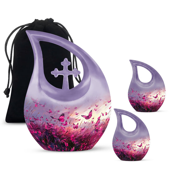 Pink Butterfly Urns For Ashes - Men Urns For Human Ashes