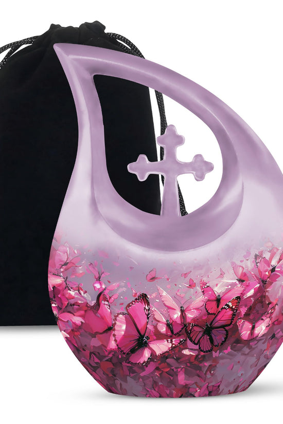 Pink Butterfly Urns For Ashes - Urns For Human Ashes Adult Female