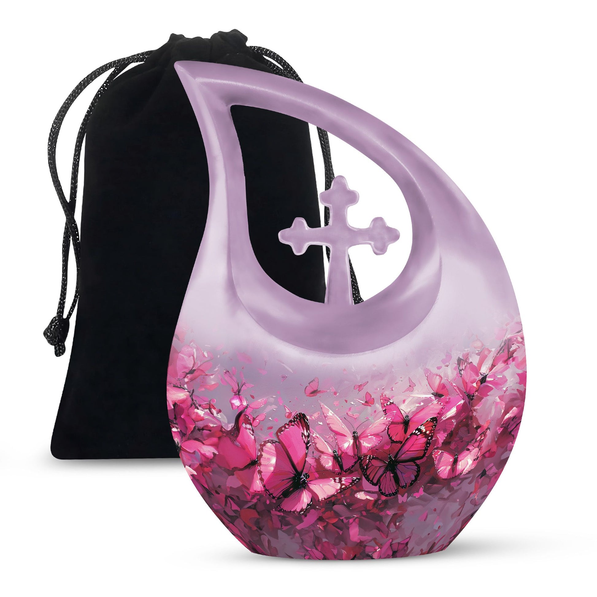 Pink Butterfly Urns For Ashes - Urns For Human Ashes Adult Female