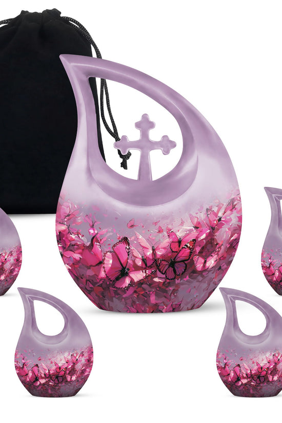 Pink Butterfly Urns For Ashes - Urns For Human Ashes Adult Female