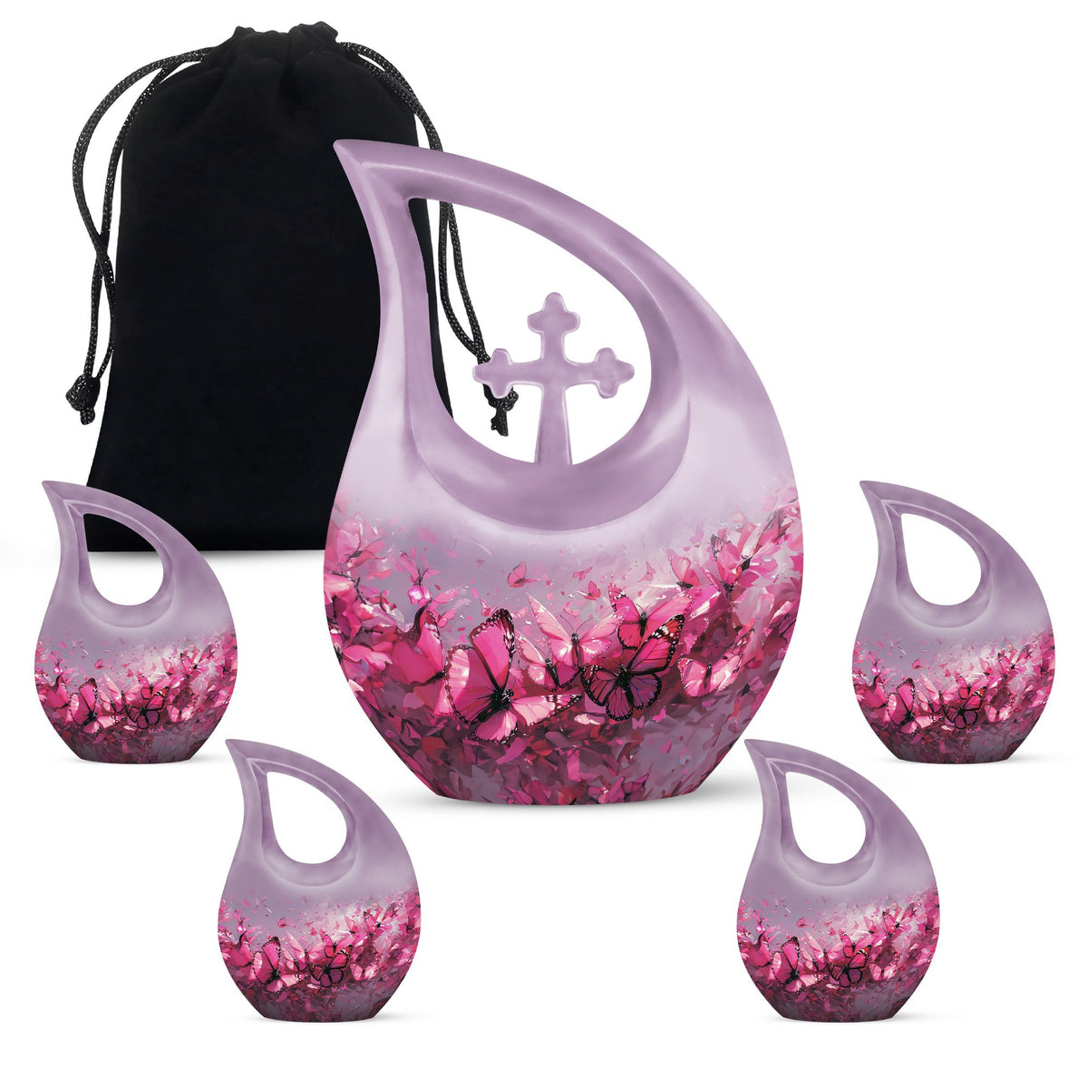 Pink Butterfly Urns For Ashes - Urns For Human Ashes Adult Female