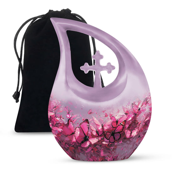 Pink Butterfly Urns For Ashes - Urns For Human Ashes Adult Female