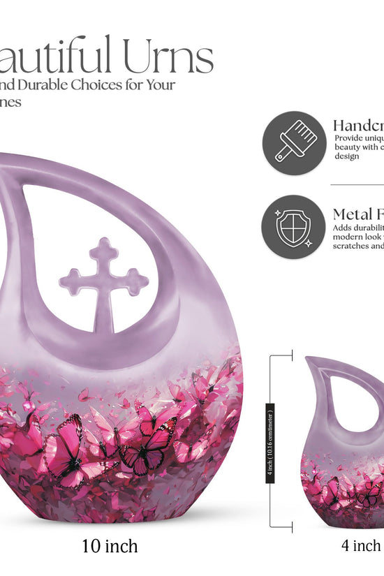 Pink Butterfly Urns For Ashes - Urns For Human Ashes Adult Female