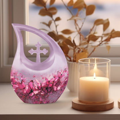 Pink Butterfly Urns For Ashes - Urns For Human Ashes Adult Female