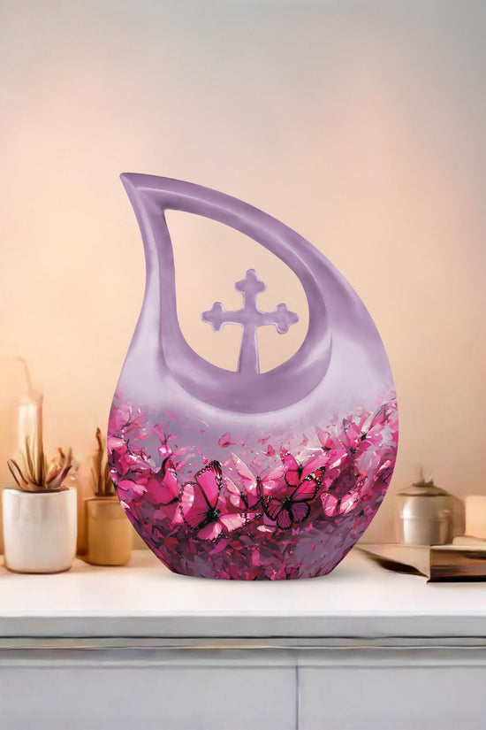 Pink Butterfly Urns For Ashes - Urns For Human Ashes Adult Female