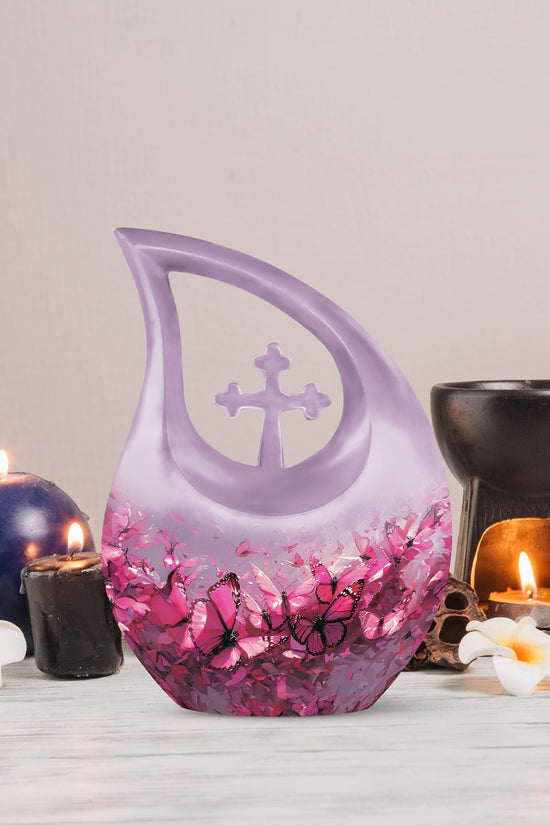 Pink Butterfly Urns For Ashes - Urns For Human Ashes Adult Female