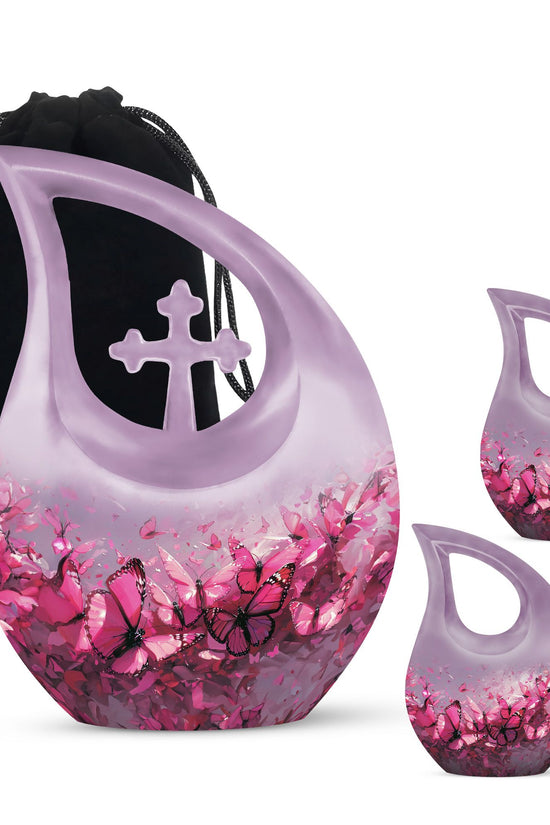 Pink Butterfly Urns For Ashes - Urns For Human Ashes Adult Female