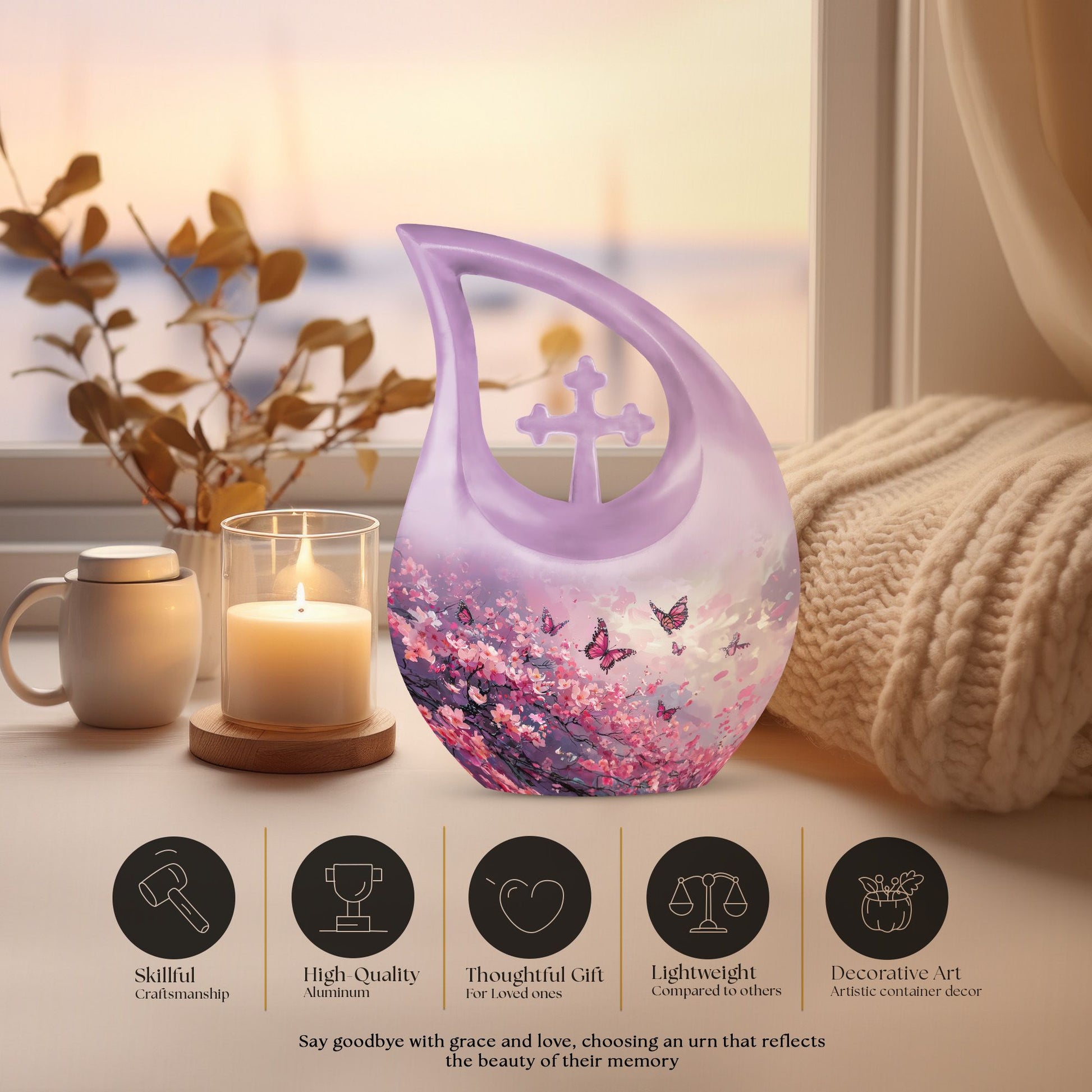 Pink Butterfly Urns For Ashes - Urns For Ashes Adult Male